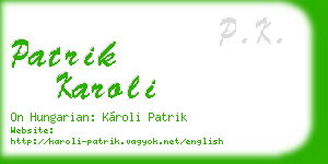 patrik karoli business card